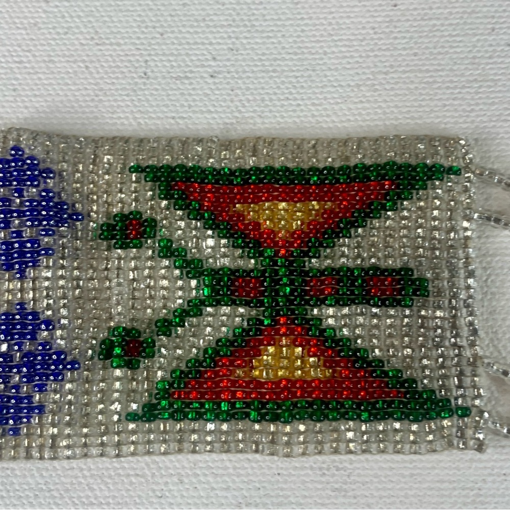 Glass Seed Bead Butterfly Cuff Bracelet Handmade Huichol Native American Style - Picture 7 of 16